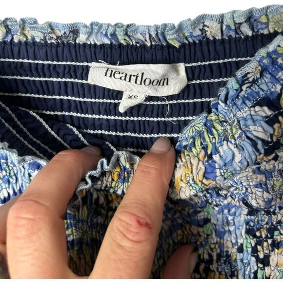 Heartloom Revolve Mina Dress Indigo Size XS Blue Off Shoulder Smocked Tiered - Picture 6 of 13